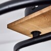 Maidford Plafondlamp Hout donker, Zwart, 3-lichts