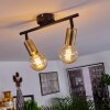Maidford Plafondlamp Messing, Zwart, 2-lichts