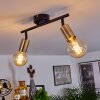 Maidford Plafondlamp Messing, Zwart, 2-lichts
