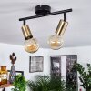 Maidford Plafondlamp Messing, Zwart, 2-lichts