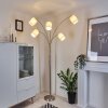Antillo Staande lamp Nikkel mat, 5-lichts, Stoffen lampenkap