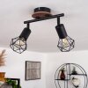 Baripada Plafondlamp Hout donker, Zwart, 2-lichts