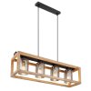Globo PETTEY Hanger Hout donker, Zwart, 4-lichts