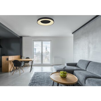 Globo JOLLI Plafondlamp LED Zwart, 1-licht, Afstandsbediening