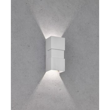 Fischer-Honsel Oslo Buiten muurverlichting LED Zilver, 2-lichts
