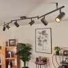 Javel Plafondlamp Bruin, Grijs, houtlook, Zwart, 6-lichts