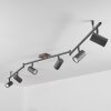 Javel Plafondlamp Bruin, Grijs, houtlook, Zwart, 6-lichts