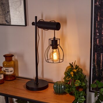 Gondo Tafellamp Bruin, Zwart, 1-licht