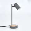 Javel Tafellamp Grijs, houtlook, Zwart, 1-licht