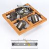 Gressot Plafondlamp Natuurlijke kleuren, Nikkel mat, 4-lichts