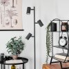 Javel Staande lamp Grijs, houtlook, Zwart, 3-lichts