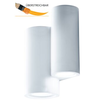 Luce-Design Banjie Muurlamp kan worden geverfd met in de handel verkrijgbare verven, Wit, 4-lichts