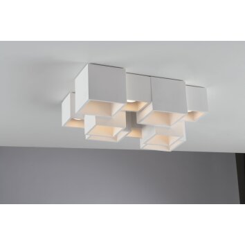 Luce-Design Foster Plafondlamp kan worden geverfd met in de handel verkrijgbare verven, Wit, 5-lichts