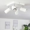 Zuoz Plafondlamp Chroom, Wit, 4-lichts