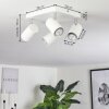 Zuoz Plafondlamp Chroom, Wit, 4-lichts