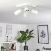 Zuoz Plafondlamp Chroom, Wit, 4-lichts