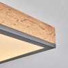 Salmi Plafondpaneel LED Bruin, houtlook, Zwart, 1-licht, Afstandsbediening