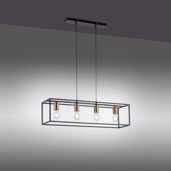 Leuchten-Direkt FABIO Hanglamp Zwart, 4-lichts