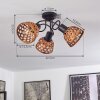 Aeschi Plafondlamp Natuurlijke kleuren, Zwart, 3-lichts