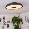 Vully Plafondlamp LED Zwart, 1-licht, Afstandsbediening, Kleurwisselaar
