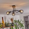 Ballis Plafondlamp Natuurlijke kleuren, Zwart, 3-lichts