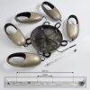 Lamington Plafondlamp Oud zilver, 5-lichts