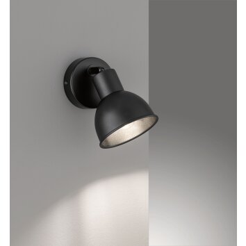 Fischer-Honsel Speedy Muurlamp Zwart, 1-licht