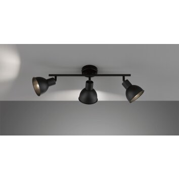 Fischer-Honsel Speedy Plafondlamp Zwart, 3-lichts