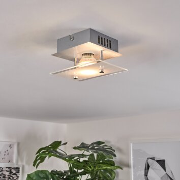 Liestal Plafondlamp LED Nikkel mat, 1-licht