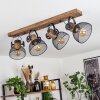 Orny Plafondlamp Hout donker, Zwart, 4-lichts
