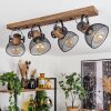 Orny Plafondlamp Hout donker, Zwart, 4-lichts