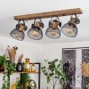 Orny Plafondlamp Hout donker, Zwart, 4-lichts