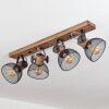 Orny Plafondlamp Hout donker, Zwart, 4-lichts