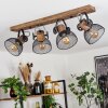 Orny Plafondlamp Hout donker, Zwart, 4-lichts