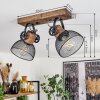 Orny Plafondlamp Hout donker, Zwart, 2-lichts