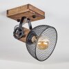 Orny Plafondlamp Hout donker, Zwart, 1-licht