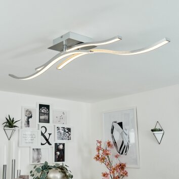 Bernese Plafondlamp LED Nikkel mat, 3-lichts