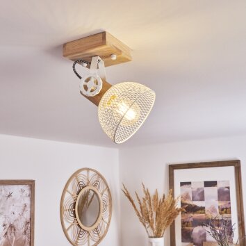 Orny Plafondlamp Natuurlijke kleuren, Wit, 1-licht