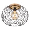 Globo LACKY Plafondlamp Hout licht, Zwart, 1-licht