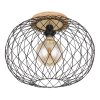 Globo LACKY Plafondlamp Hout licht, Zwart, 1-licht