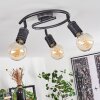 Ermatingen Plafondlamp Donkerbruin, Nikkel mat, 3-lichts