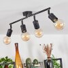 Ermatingen Plafondlamp Donkerbruin, Nikkel mat, 4-lichts