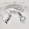 Morges Plafondlamp LED Chroom, Nikkel mat, 2-lichts