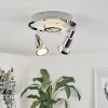 Morges Plafondlamp LED Chroom, Nikkel mat, 2-lichts