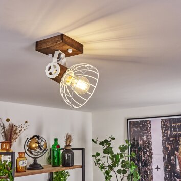 Orny Plafondlamp Bruin, Wit, 1-licht