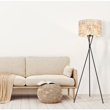 Globo GABRIELE Staande lamp Zwart, 1-licht