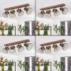 Orny Plafondlamp Hout donker, Zwart, 4-lichts