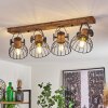 Orny Plafondlamp Hout donker, Zwart, 4-lichts