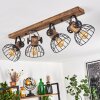 Orny Plafondlamp Hout donker, Zwart, 4-lichts