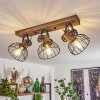 Orny Plafondlamp Hout donker, Zwart, 3-lichts